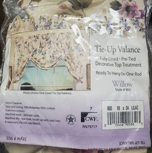 NIP❤ TIE-UP LILAC WILLOW ROMAN VALANCE SHADE CURTAIN FLORAL PURPLE ROSES